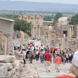 Ephesus, Street of the Curetes with tourists
