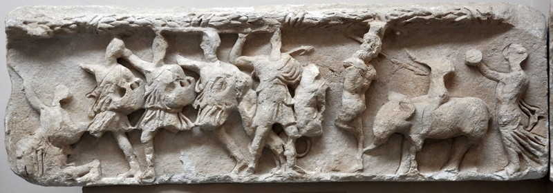 Ephesus, Temple of Hadrian, 4th-century relief: Amazons and a Dionysiac procession