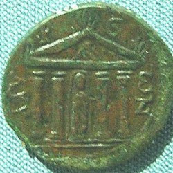 Coin from Myra, showing the temple of Artemis