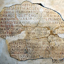 Rome, Forum Romanum, Rostra, Columna rostrata, Inscription