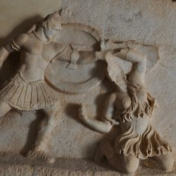 Corinth, Theater, Relief of an Amazonomachy