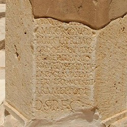 Lepcis, Theater, inscription