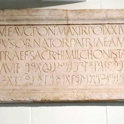 Lepcis, Theater, entrance inscription