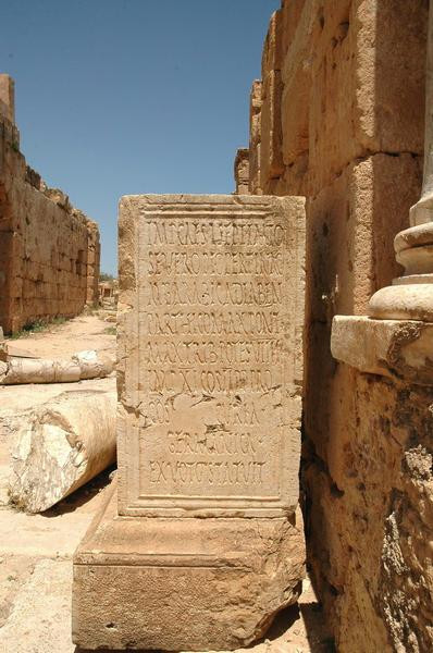Lepcis, Theater, Dedication to Severus