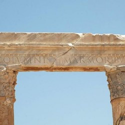 Lepcis, Theater, Stage inscription