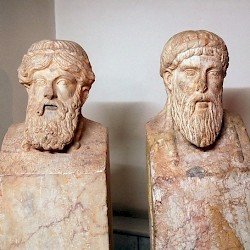 Lepcis, Theater, Herms of Hercules and Dionysus