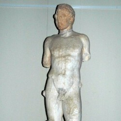 Theater, statue of an athlete or hero