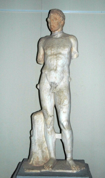Theater, statue of an athlete or hero