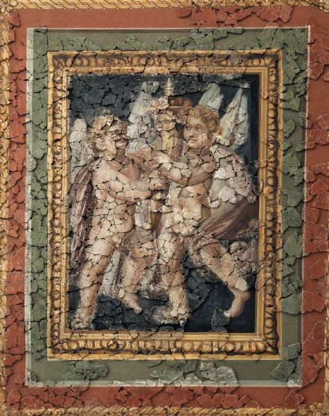 Trier, Fausta's fresco: Erotes with a cornucopia