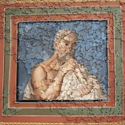 Trier, Fausta's fresco: Philosopher with a scroll