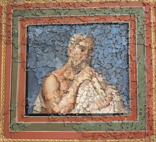 Trier, Fausta's fresco: Philosopher with a scroll
