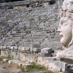 Myra, Theater, Seats and face of Hermes