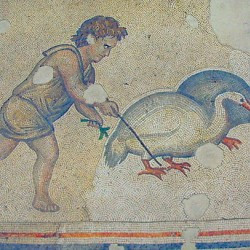 Constantinople, Imperial Palace, Mosaic of a child with two ducks