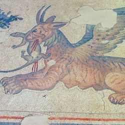 Constantinople, Imperial Palace, Mosaic of a griffin and devouring a lizzard