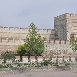 Constantinople, Theodosian Wall, Restored section of the triple wall
