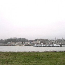 Nijmegen, Valkhof seen across the Waal