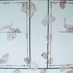 Nijmegen-Hunerberg, Officers' mansion, Wall painting of a deer and a peacock