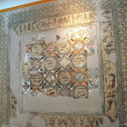 Villa of Dar Buc Ammera, gladiator mosaic