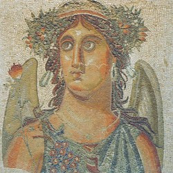 Villa of Dar Buc Ammera, seasons mosaic, Spring