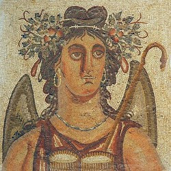 Villa of Dar Buc Ammera, seasons mosaic, Summer