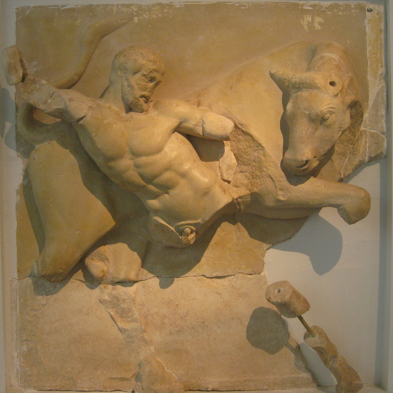 Olympia, Temple of Zeus, Metope of the Bull of Marathon
