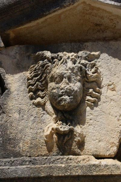 Arykanda, Necropolis, Tomb, detail: a gorgo