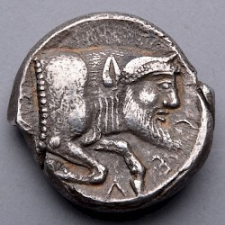 Coin of the tyrant Polyzalos of Gela