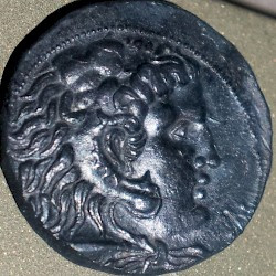 Coin from Byblos: Heracles-Melqart with the features of Alexander the Great
