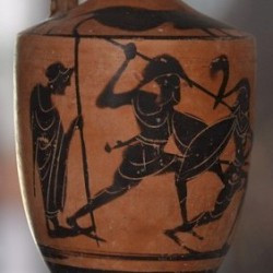 Heraclea Minoa, Black-figured lekythos with warriors
