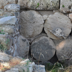Isthmia, Hexamilion Wall, Reused column drums