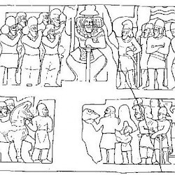 Bishapur, Relief 6, Drawing