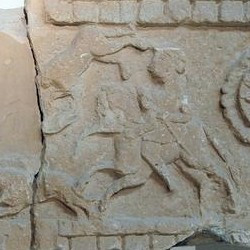Ghirza, Mausoleum North B, relief: hunters