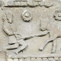 Ghirza, Mausoleum North B, relief: hunters