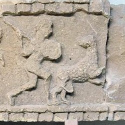 Ghirza, Mausoleum North B, relief: hunters