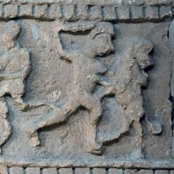 Ghirza, Mausoleum North B, relief: hunters