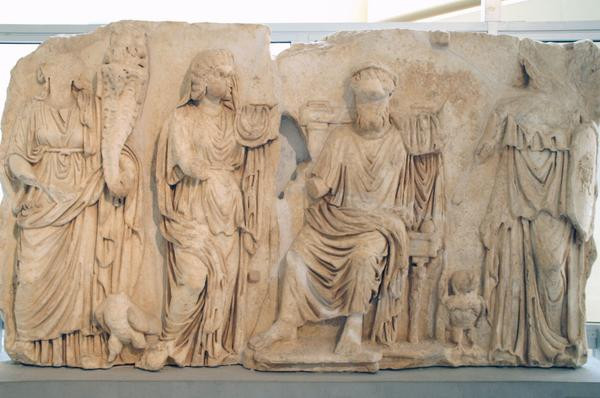 Lepcis, Arch of Septimius Severus, inside, Twelve Olympian gods, lower register