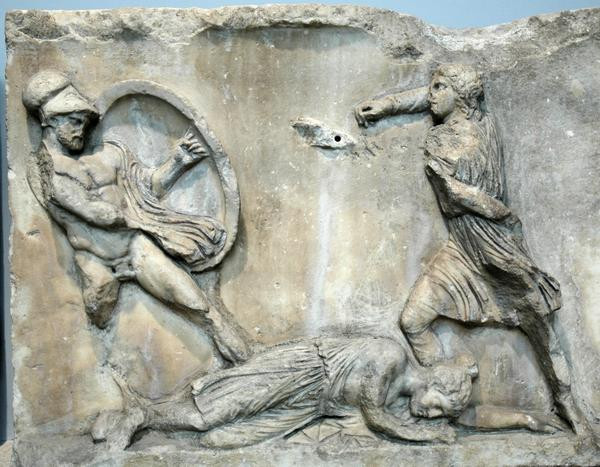 Halicarnassus, Mausoleum, Relief of an amazonomachy
