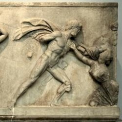 Halicarnassus, Mausoleum, Relief of an amazonomachy