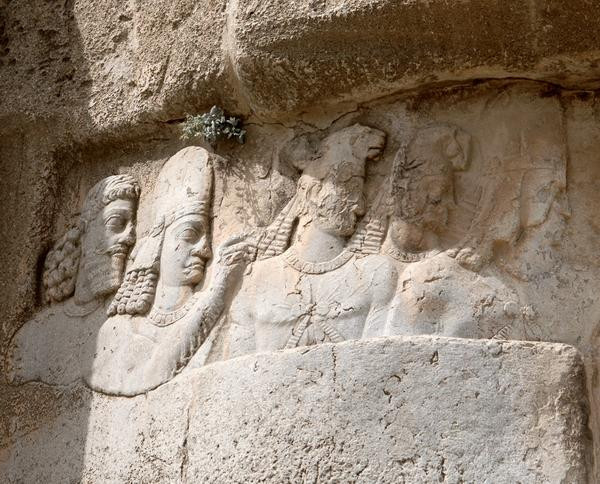 Naqš-e Rustam, First Relief of Bahram II: Bahram I, Shapur I, and Ardašir I