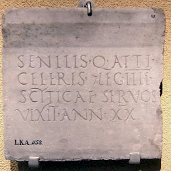 Smyrna, Tombstone of a slave, whose master had been a centurio of IIII Scythica
