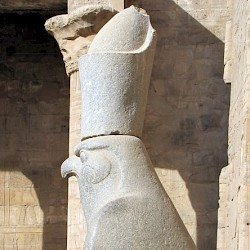 Edfu, Ptolemaic Horus, wearing the double pschent crown