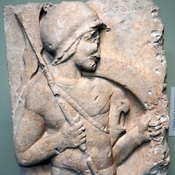 Lysi, Tombstone of a Thracian hoplite named Dionysius of Cardia
