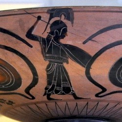 Caere, Etruscan kylix with Menrva