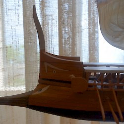 Modern model of a triere, Prow