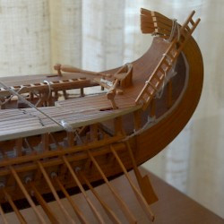 Modern model of a triere, Rudder