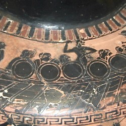 Vase painting of an archaic Greek galley
