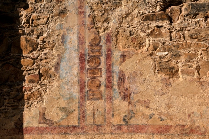 Piazza Armerina, Polygonal Court, Wall painting of military standards