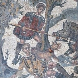 Piazza Armerina, Guest Room, Mosaic of a hunt