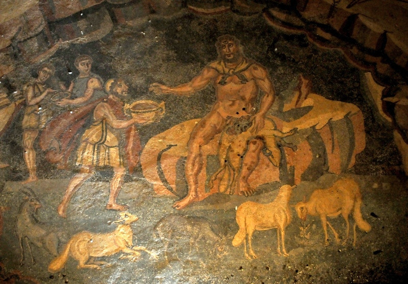 Piazza Armerina, Vestibule, Odysseus and Polyphemus