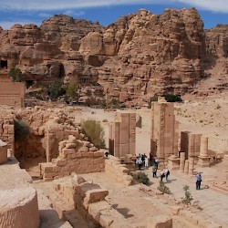 Petra, Inner City, Colonnaded Street with gate